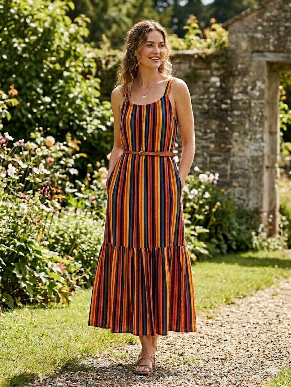 🦄RARE🦄 💕MOTHER💕 Striped Sleeveless Midi Dress ~ Day Dream Believer NWOT